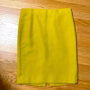 Women’s wool mustard yellow pencil skirt from J Crew